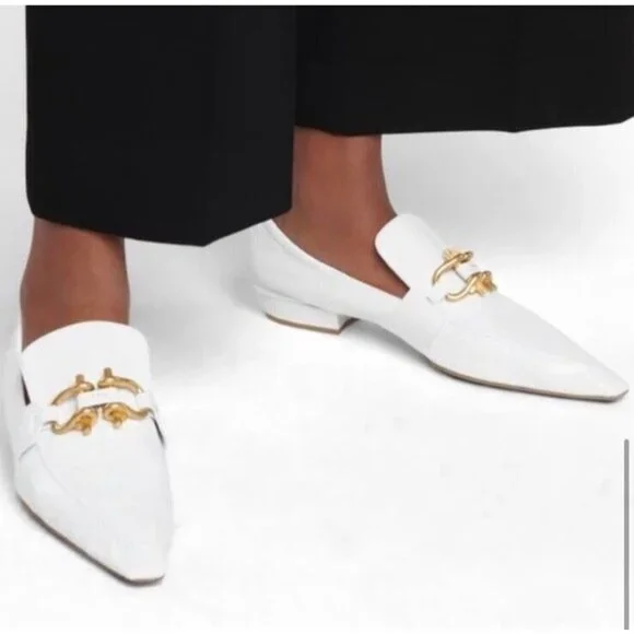 BOTTEGA VENETA Leather Madame Loafers White - Picture 2 of 6
